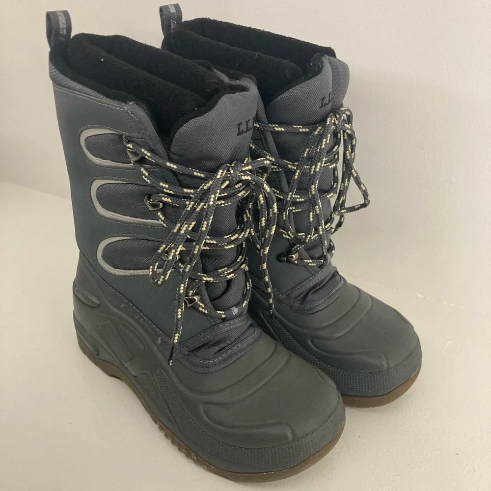 L.L.Bean Gray Winter Boot Kid’s 3G = Women’s 5G Ski Snowboard Holiday Waterproof